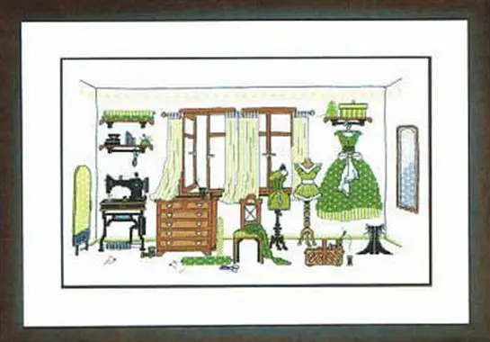 

Lulu small sewing room green 48-32 Embroidery,DIY 14CT Unprinted Arts Cross stitch kits Set Cross-Stitching Home Decor