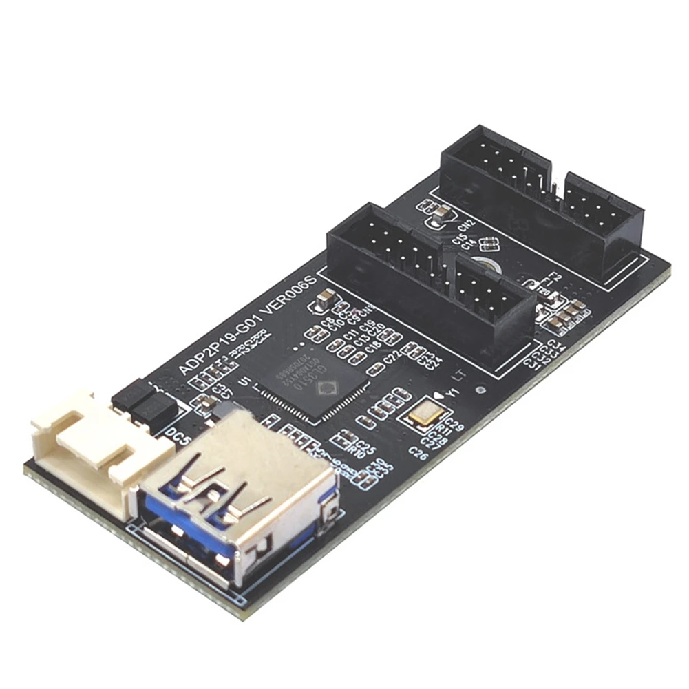 

TA-USB3.2 Передняя плата расширения GEN1 19PIN на двойной 19-контактный адаптер A-KEY с кабелем SATA 15PIN на 4PIN