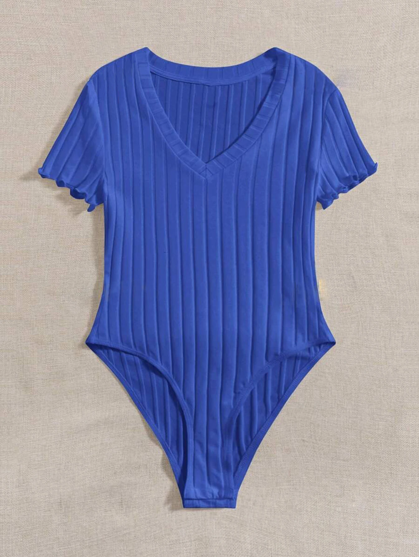 Neues kurzärmeliges, schmales T-Shirt mit V-Ausschnitt, sexy und vielseitiger, eng anliegender Jumpsuit. – Detail 32
