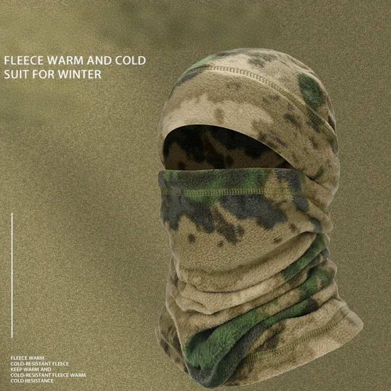Male Cold-Proof Hat Winter Cycling Polar Fleece Warmer Beanies Camo Full Face Mask Warm Ear Helmet Liner Sport Ski Balaclava Cap