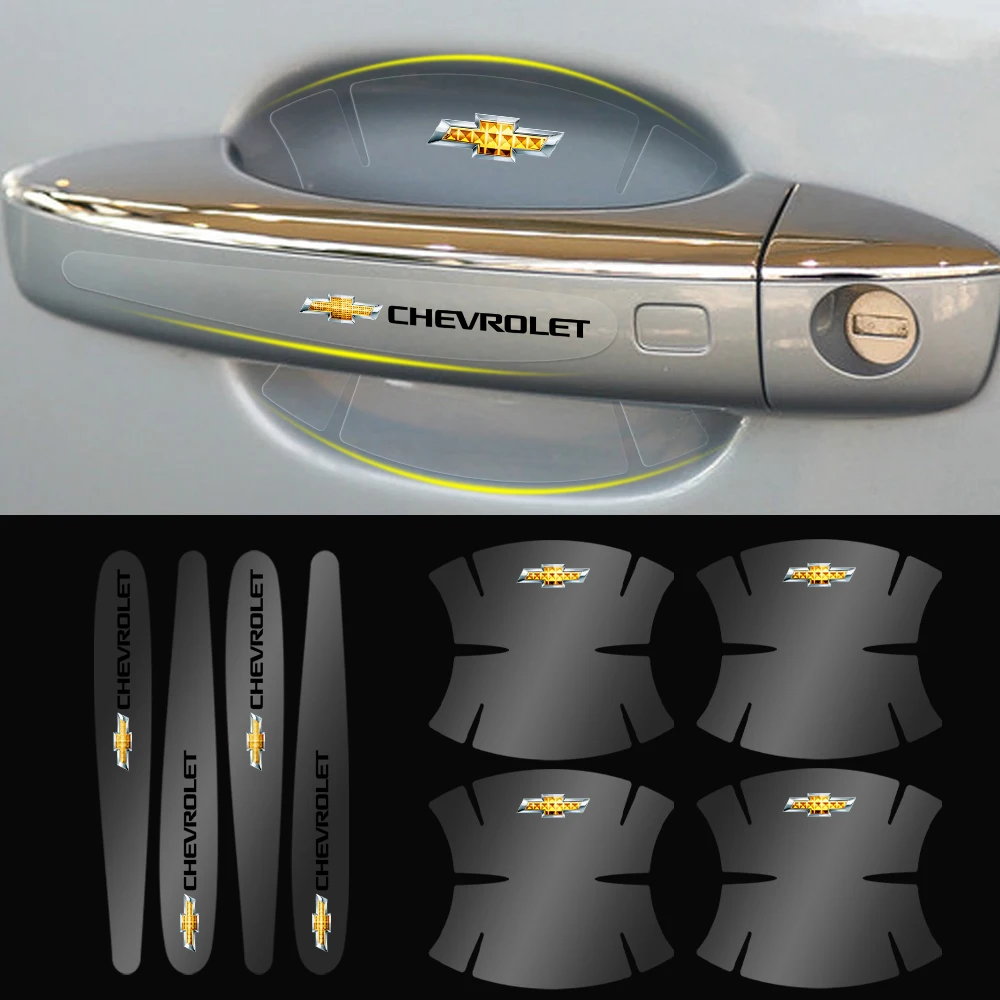 4/8 pçs maçaneta da porta do carro adesivo transparente película protetora para chevrolet cruze malibu vela faísca captiva equinox trax aveo t250