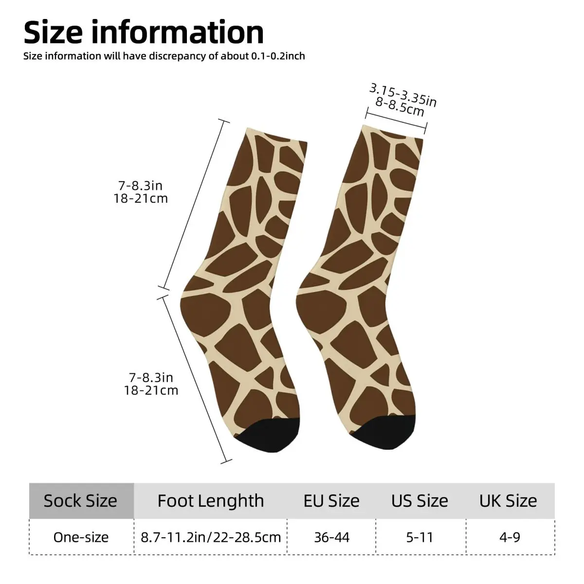 Giraffe Animal Skin Socks Harajuku Super Soft Stockings All Season Long Socks for Unisex Valentine's Day Gifts