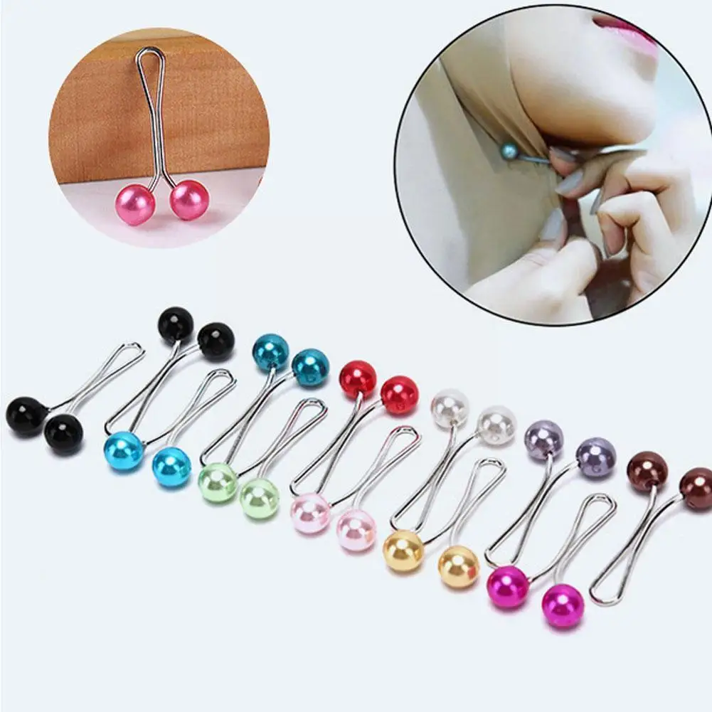 12pcs Multicolor Headscarf Pearl Pins Clips Pins For Women Hijab Scarf Clips Muslim Arab Shawl Islamic Accessories Women Je H7N9