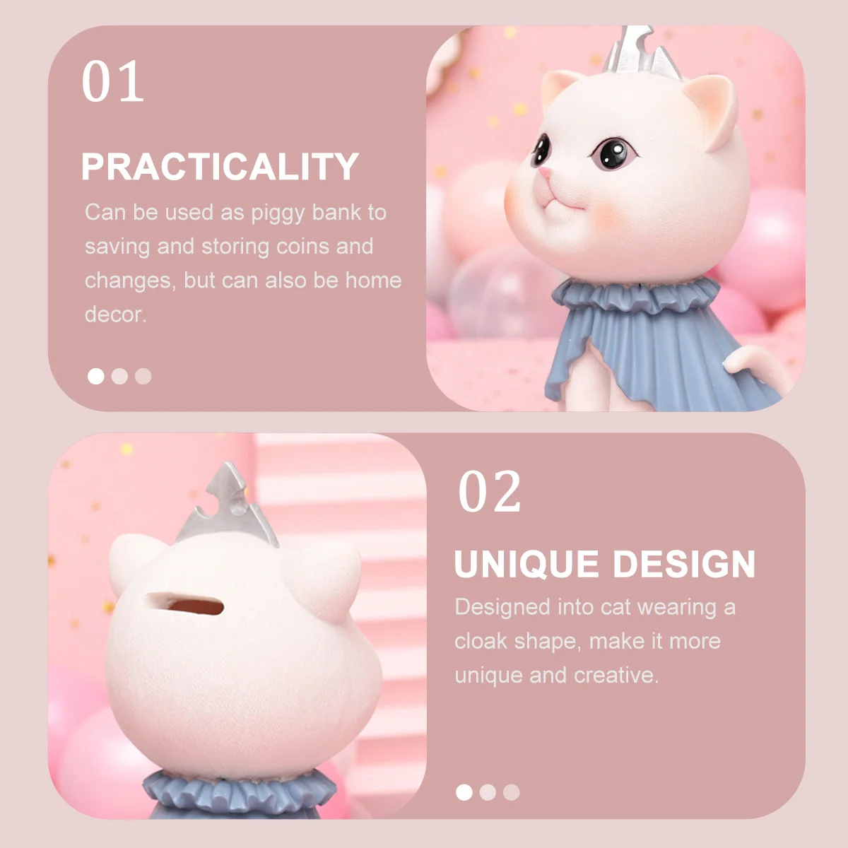 

Fade-resistant Piggy Bank Cat Shape Coin Jar Cute Decor Shaped Chic Indoor