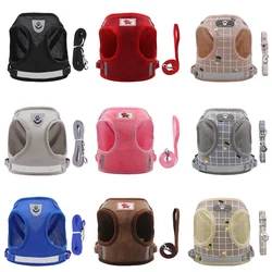 Summer Pet Dog Vest Harness and Leash Sets Reflective Mesh Harnesses for Small Dogs Pomeranian Corgi Yorkshire Puppy arnes perro