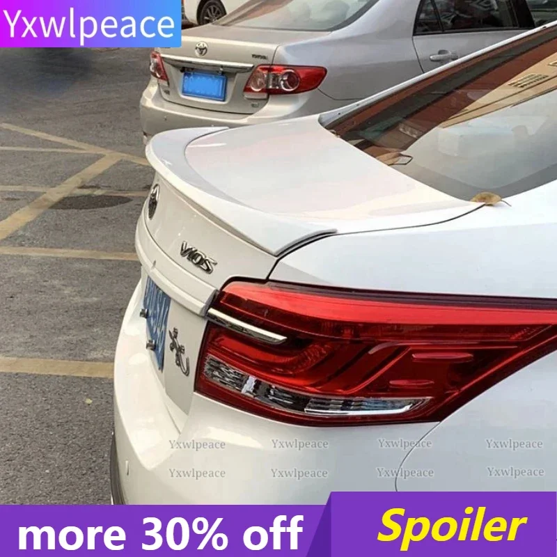 

For Toyota Vios Yaris Spoiler 2014 2015 2016 2017 ABS Plastic Unpainted Color Trunk Lid Spoiler Trunk Lip Wing Car Accessories