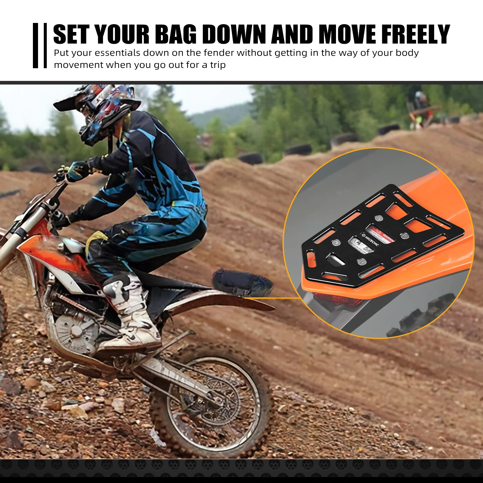 (EU-LAGER) Hinterer Gepäckträger für KTM EXC 300 EXC 250 EXC-F 350 SXF 450 für Husqvarna TE 300 TE 250 GasGas EC 300 EC 250 Sherco – Detail 5