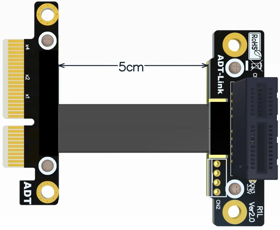 PCI-E X4 auf X1 Signalanschluss-Verlängerungsadapter verlängert 4x PCIe3.0 kundenspezifisch verlängert