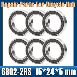 6802-2RS Bearing 15*24*5 mm ABEC-5 15 24 5 6802RS Bearings For Bicycle Hub Front Rear Hubs Wheel