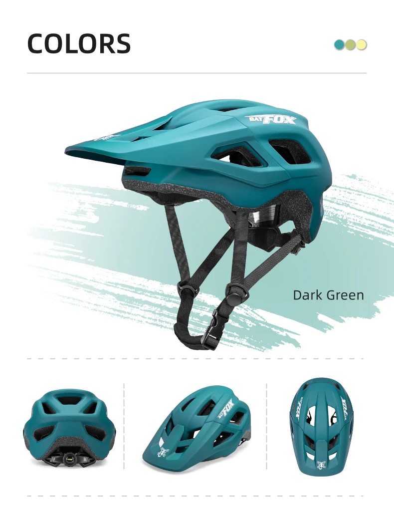 BATFOX Professioneller Fahrradhelm für Herren und Damen, leicht, mit PC-Schale und EPS-Innenfutter, verstellbar, für Offroad-Radfahren, Sicherheitshelm für Mountainbikes. – Detail 9