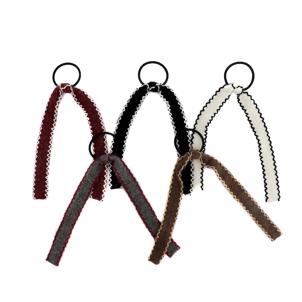 A7 Fashion New Women Cashmere wavy edge Hair Accessories herring bone Hairband Knot British Style Striped Fabric Headband Girls