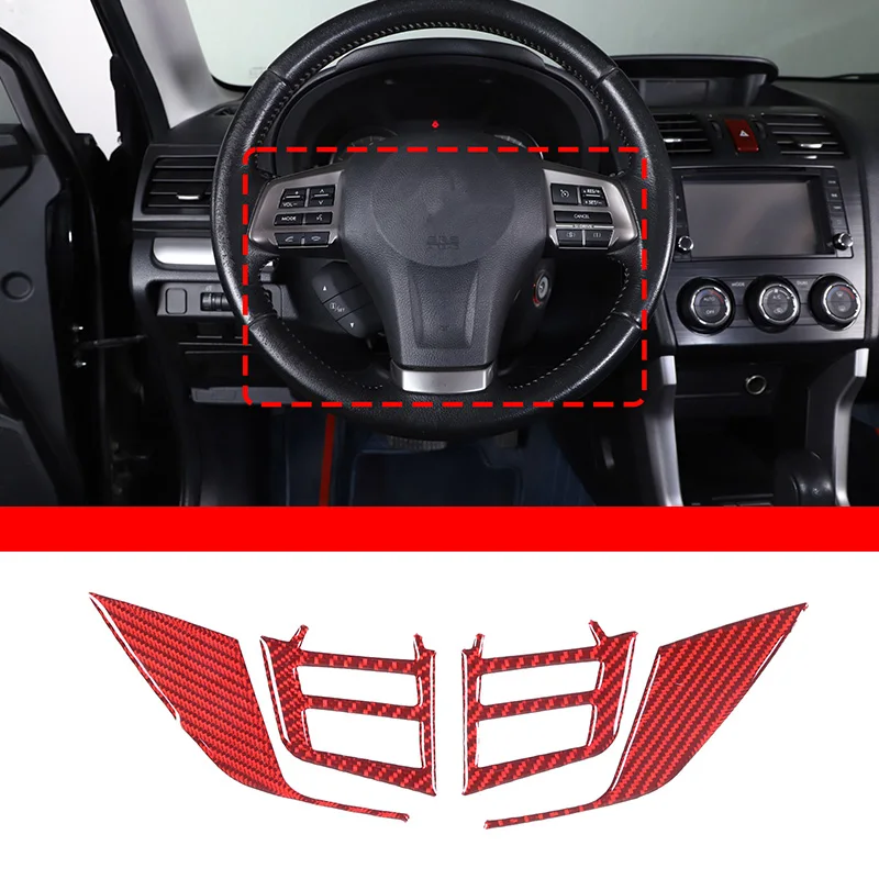 

For Subaru Forester 2013-2018 Soft Carbon Fiber Car Steering Wheel Button Decorative Frame Sticker Car Accessories