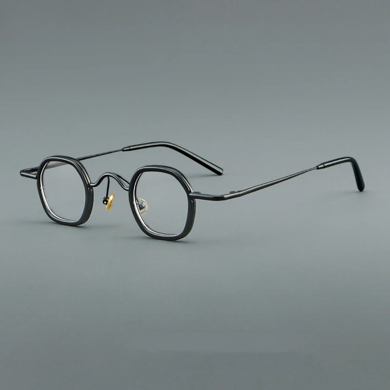 New Plate Eyeglass Frame Retro Polygonal Small Men Women's Eyeglass Frame Prescription Frame For Myopia And Hyperopia Glasses