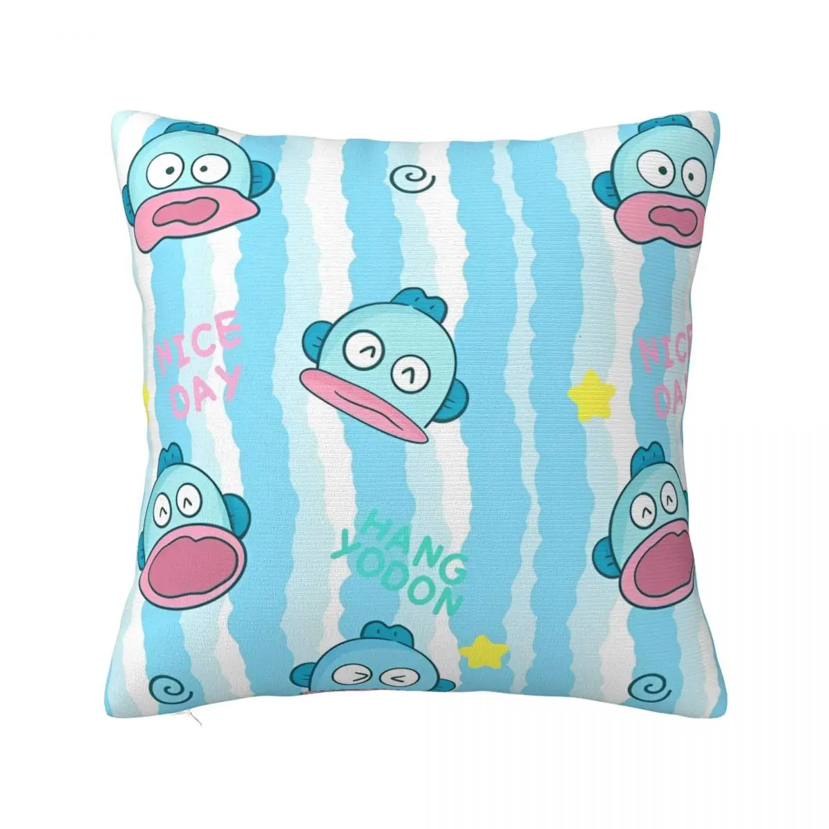 

Hangyodon Cute Cartoon Pillowcase Soft Fabric Cushion Cover Decorative Pillow Case Cover Home Square 40*40cm