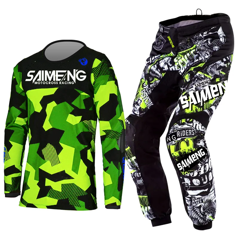 motocross gear set Off-road cross MX MTB Enduro Mens Kits Women Motorcycle Combo green blue red yellow adult black Jersey Pant