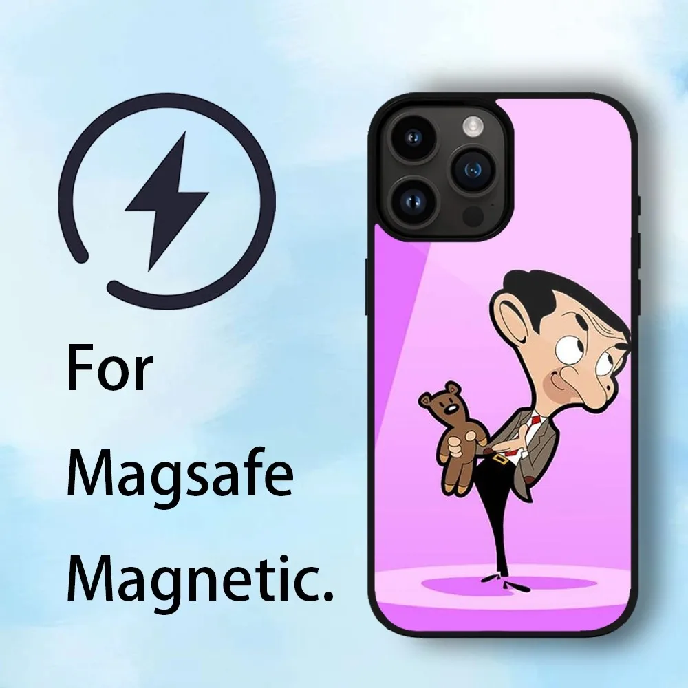 FUNNY M-Mr. Bean Phone Case For iPhone 11 12 13 14 15 Max Plus Phone Magnetic for Macsafe Cases Cover