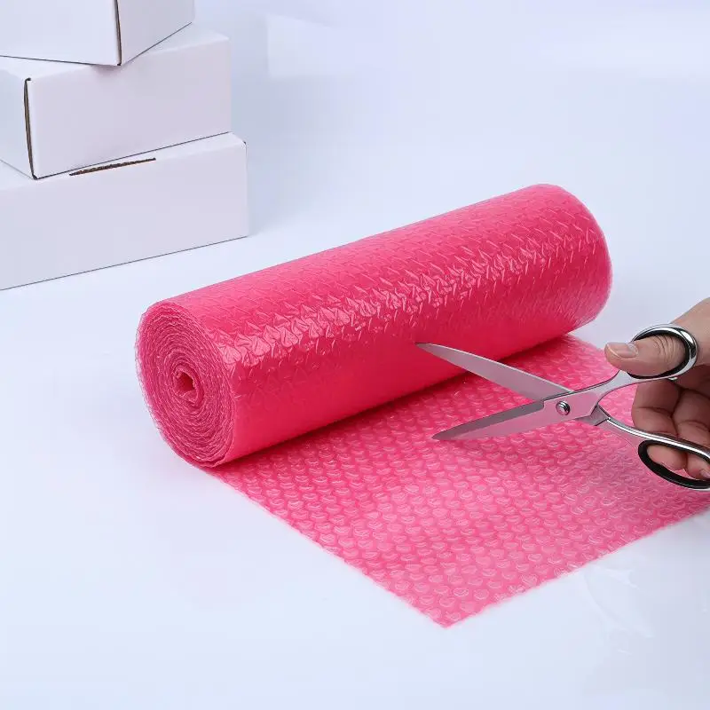 1 Roll 6M Pink Heart-Shaped Bubble Love Thickeneded Shockproof Fragile Protective Packaging Film