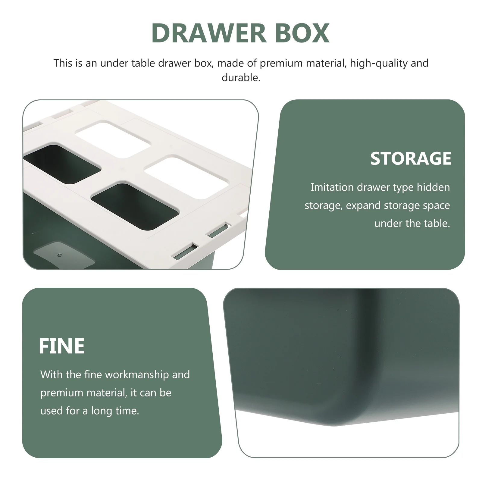 

1Pcs Hidden Drawer Box Under Desk Storage Organizer Home Office Stationery Cable Sundries Container Hidden Drawer Box