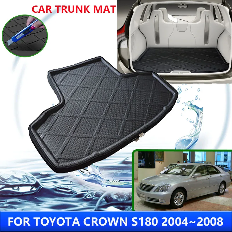 For Toyota Crown S180 2004~2008 2005 2006 2007 Car Rear Trunk Protector Pads Auto Waterproof Liner Anti-Fouling Mat Accessories