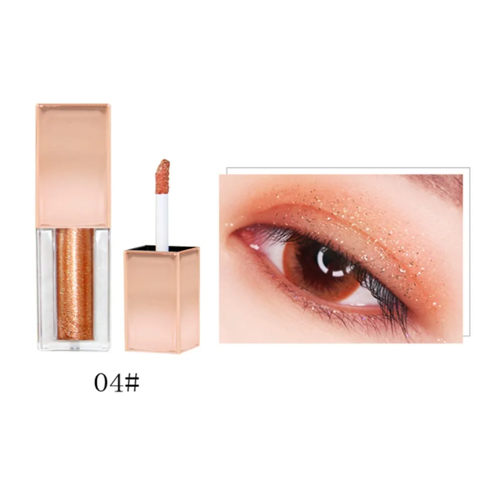 Vegan Liquid Eyeshadow Private Label Glitter Shimmer Highlighter Waterproof Makeup Wholesale Custom Logo