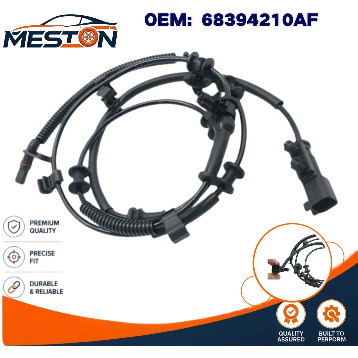 

Front Left Right 68394210AF 68394210AD ABS Wheel Speed Sensor for Jeep Gladiator JT Wrangler JL 2018-2023