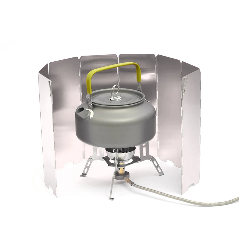 

Portable Camping Stove Windscreen 8 Plates Foldable Fuel Saving Outdoor Cooking Hiking Picnic Stove Wind Guard Screen Travel