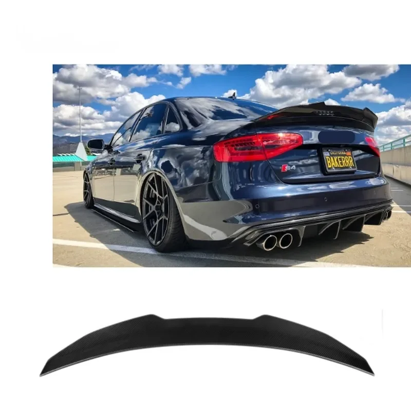 PSM Style Dry Carbon Fiber Luggage Spoiler Ducktail Rear Tail Lip for Audi S4 B8 B8.5 2009-2016