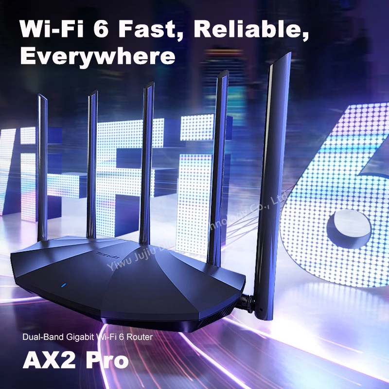 Tenda AX2 pro Wireless Wi-Fi Router Dual-Band Gigabit Wi-Fi 6 5G 1501Mbps Gigabit Repeater  Multi- language Firmware APP