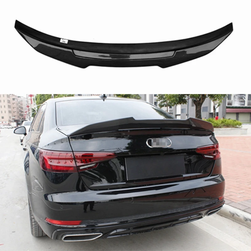 

For AUDI A4 S4 RS4 B9 Sedan PSM style Carbon fiber FRP glossy black Rear Spoiler Trunk Wing Car tuning accessories 2017+