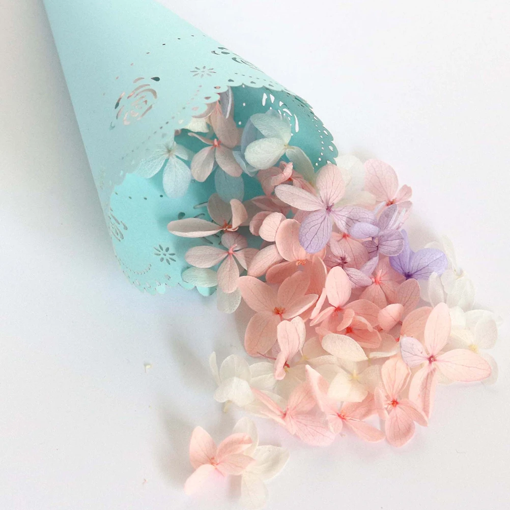 

20pcs Hollow Confetti Holders Craft Paper Petal Cones Wedding Party Decorations Diy Vintage Theme Blue Premium Paper