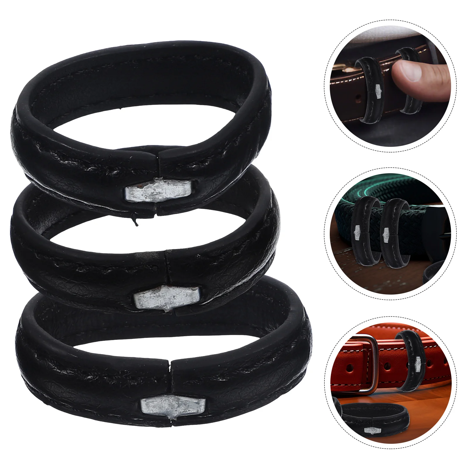 

3pcs Belt Loop Keepers for Men Black 5inch Wide Belt Hoops Strap Retainers Outdoor Sports Daily Wear Accessories
