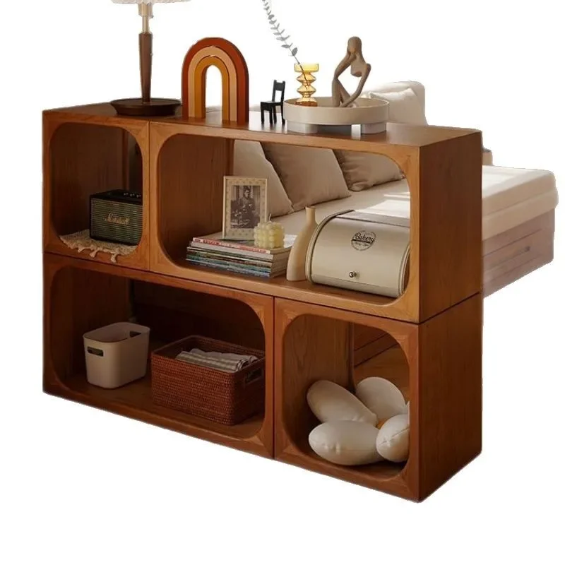 Elegant living room entrance cabinet, cherry wood retro wind partition cabinet, multi-functional free combination