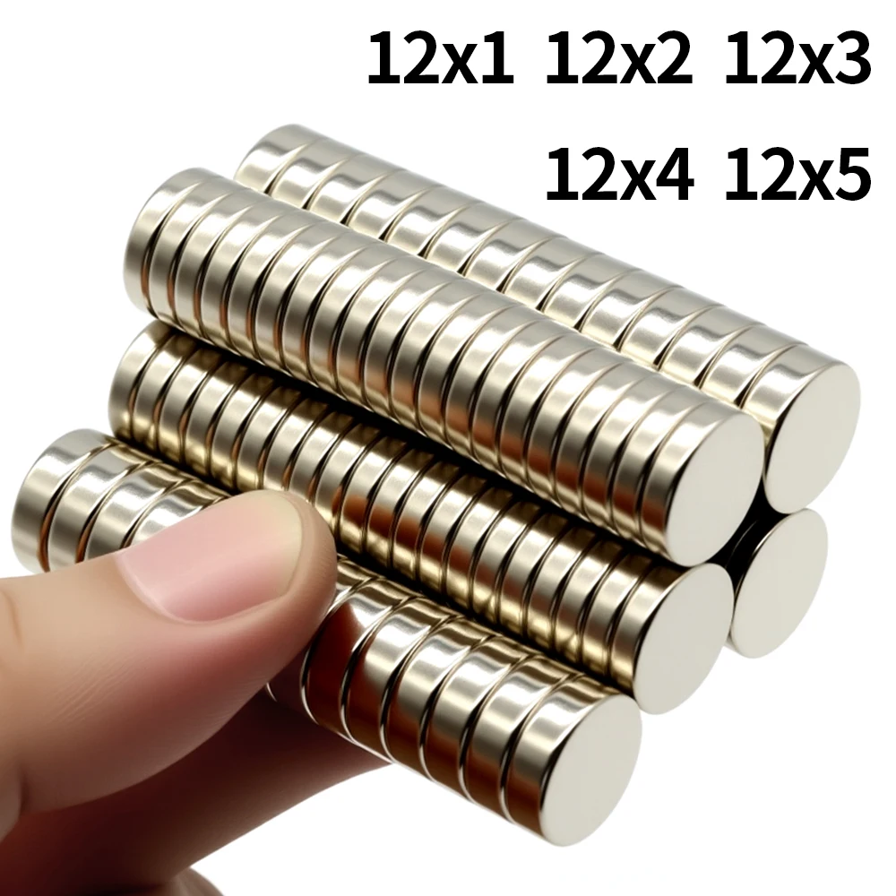 Super Strong Neodymium Magnet N35 NdfeB Permanent Magnetic imanes Round Powerful Magnets Refrigerator 12x1 12x2 12x3 12x5mm