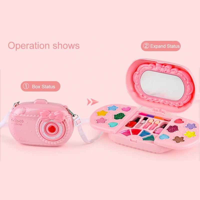 Children Makeup Set Lipstick Makeup Pretend Play Toys Cosmetic Educational Toys Girl Princess Makeup Suitcase Toddlers Toy