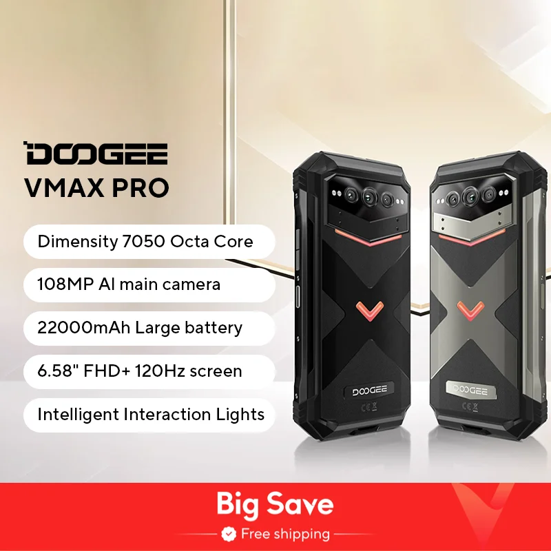 Doogee V Max Pro Rugged Smartphone Dimensity 7050 5g 6.58