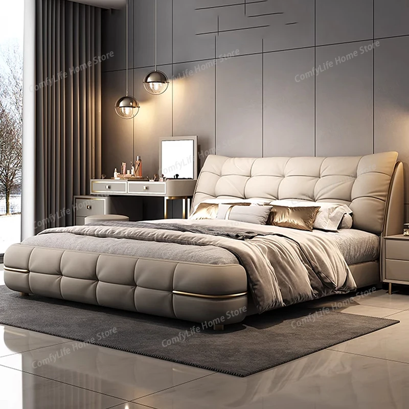 

Wooden Design Bed Bedroom King Size Sleeping Space Saving Luxury Bed Frame Modern Headboards Camas De Casal Trendy Furniture