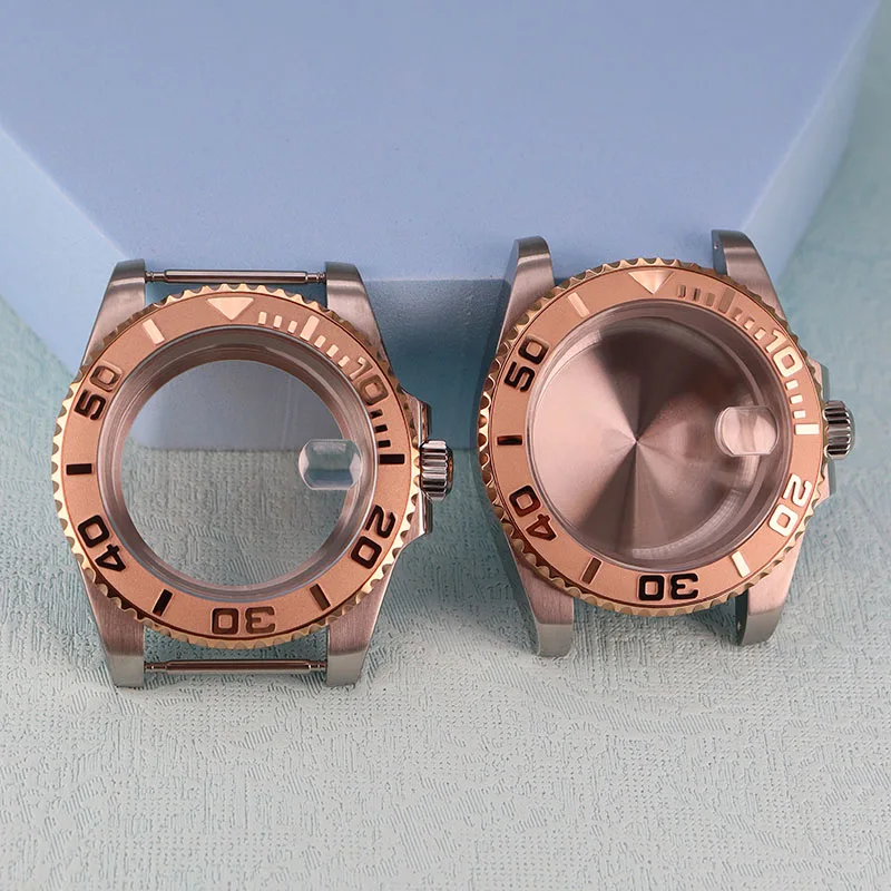 

Silvery And Rose Gold 40mm Watch Case Fashion Waterproof For Seiko Nh35/34/36/38 Miyota 8215 ETA 2824 Movement 28.5mm Dial Parts