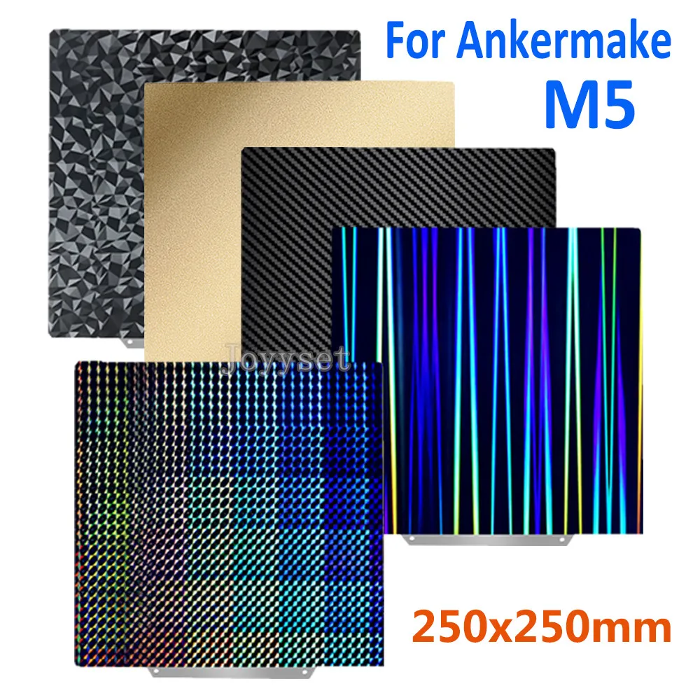 PEI Sheet for Ankermake M5 Build Plate Double Sided Print Smooth PEO PET H1H Textured PEI Spring Steel Sheet for QIDI Q1 Pro Bed