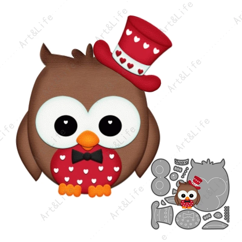 Lovely Owl New Arrival Metal Cutting Dies Cute Animals Stencils for Making Scrapbooking Album Festival Cards Embossing Die Cut