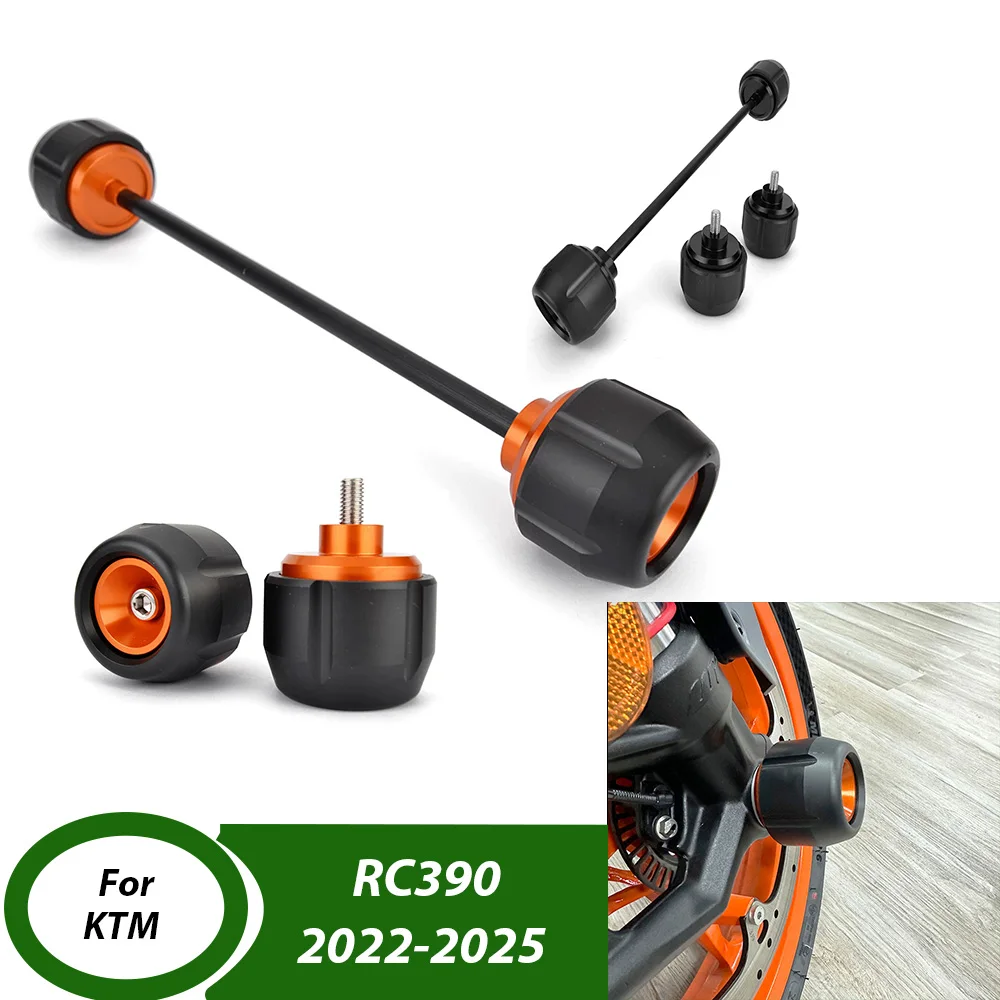 

Motorcycle Front & Rear Wheel Fork Axle Guard Slider Crash Pad Protector For KTM RC 390 RC390 2022-2025 Accessories ﻿