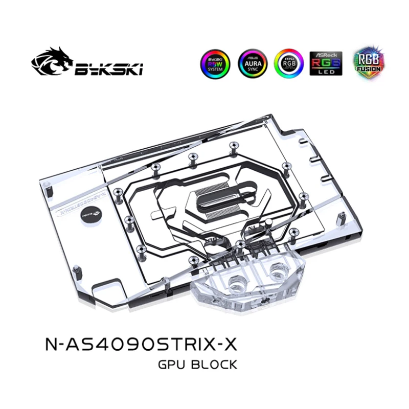 Bykski Water Block for ASUS ROG Strix / TUF Gaming GeForce RTX 4090 GPU Card / Copper Cooling Radiator RGB AURA/ N-AS4090STRIX-X