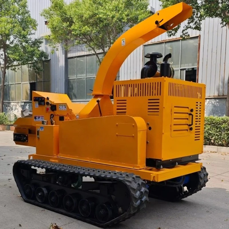 Intelligent Wood Shredding Machine Crawler Type Remote Control Chipper High Efficiency Customized Running for Large Forestry