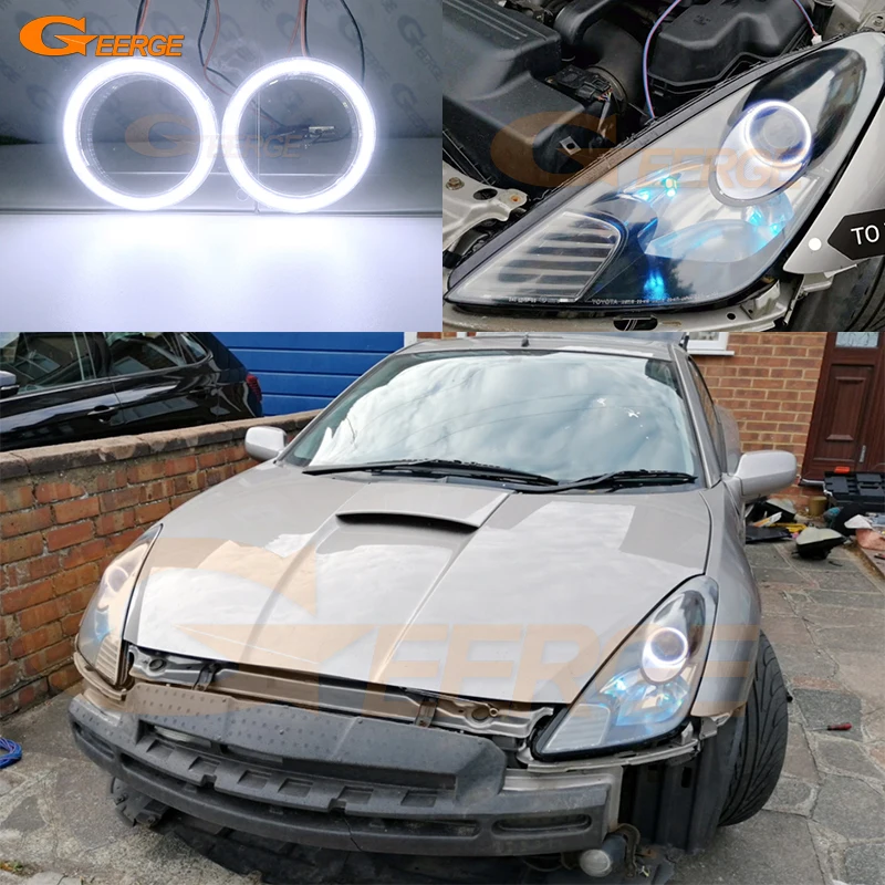 For Toyota Celica T23 2000 2001 2002 2003 2004 2005 Ultra Bright COB Led Angel Eyes Kit Halo Rings Car Accessories