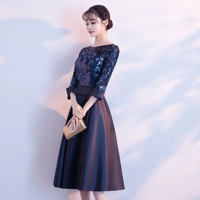 DongCMY New Arrival 2024 Formal Short Prom Dresses Elegant Sequined Plus size Gold Color Vestdios Party Gown Customized