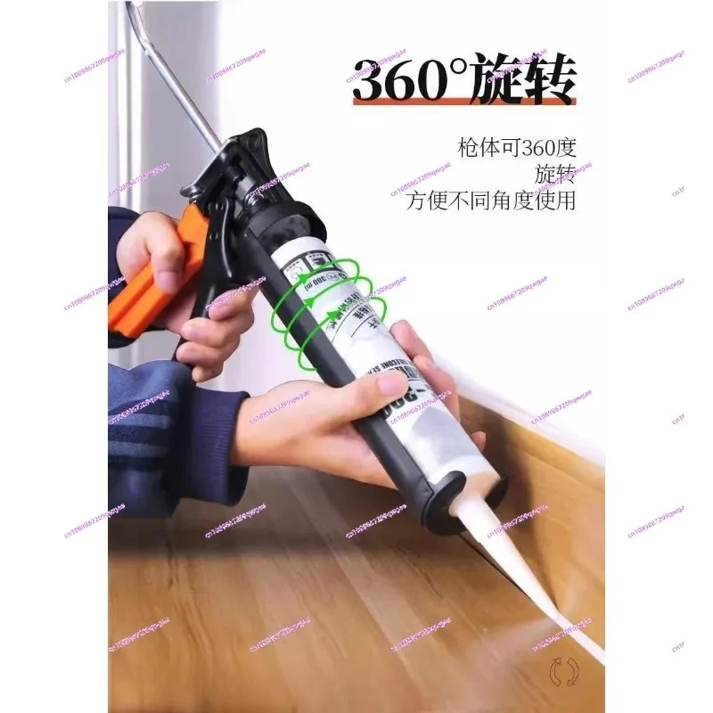Short Aluminum Alloy Caulking Gun – Labor-Saving Reverse Thrust Mini Sealant Gun for Glass & Tile Grout
