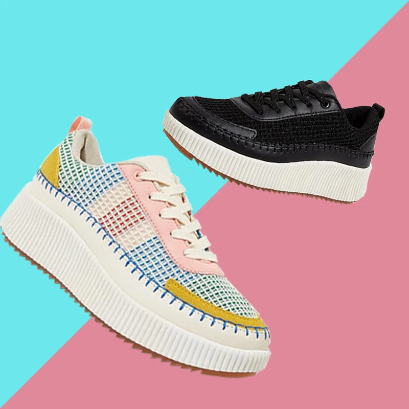 New Women Board Shoes Comfort Fashion Anti Slip Colorful Casual Shoes Outdoor Wear Resistant Thick Soled Height Raising Sneakers