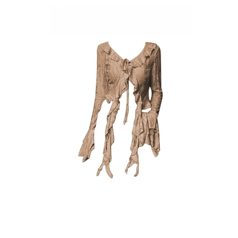 Ensemble de tenue touristique d'été pour femme, haut en gaze assorti rétro Sle ter Dr, jupe t-shirt mi-longue superposée, taille douce Con...