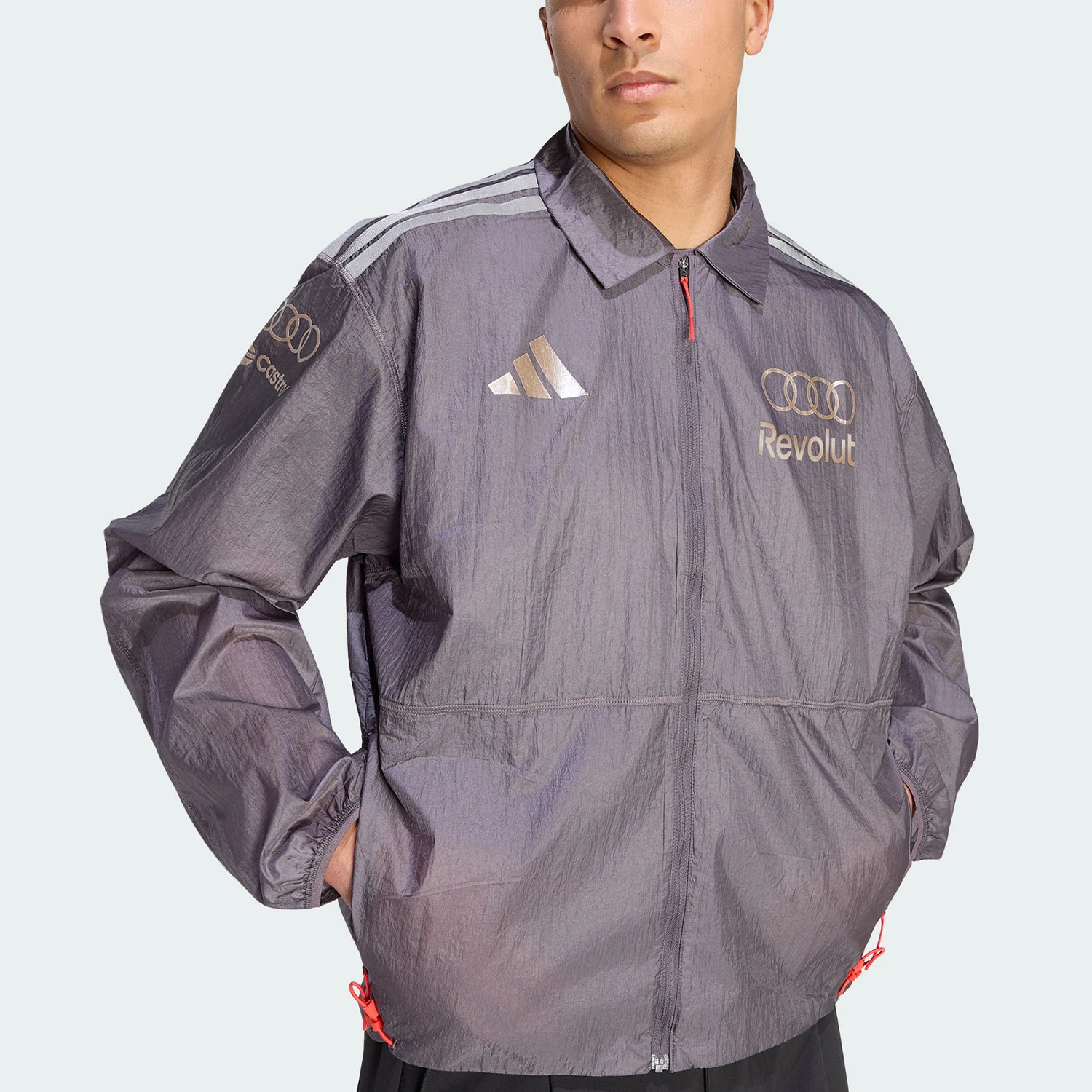 Adidas genuine Spring and Autumn men's lapel zipper retro jacket jacket KF4002