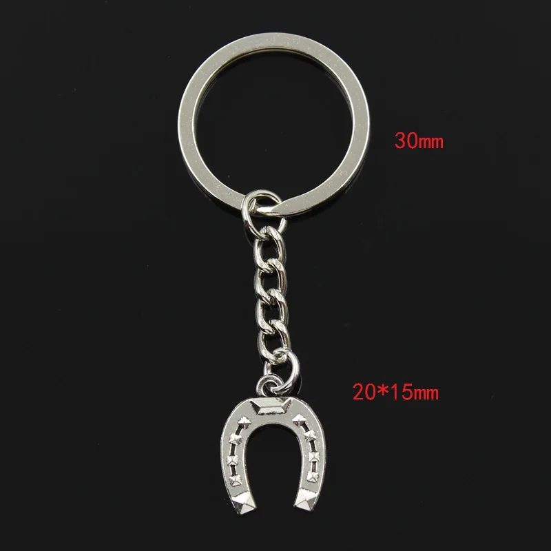Fashion Horseshoe 21x16mm Pendant 30mm Key Ring Metal Chain Bronze Silver Color Men Car Holder Gift Souvenirs Keychain