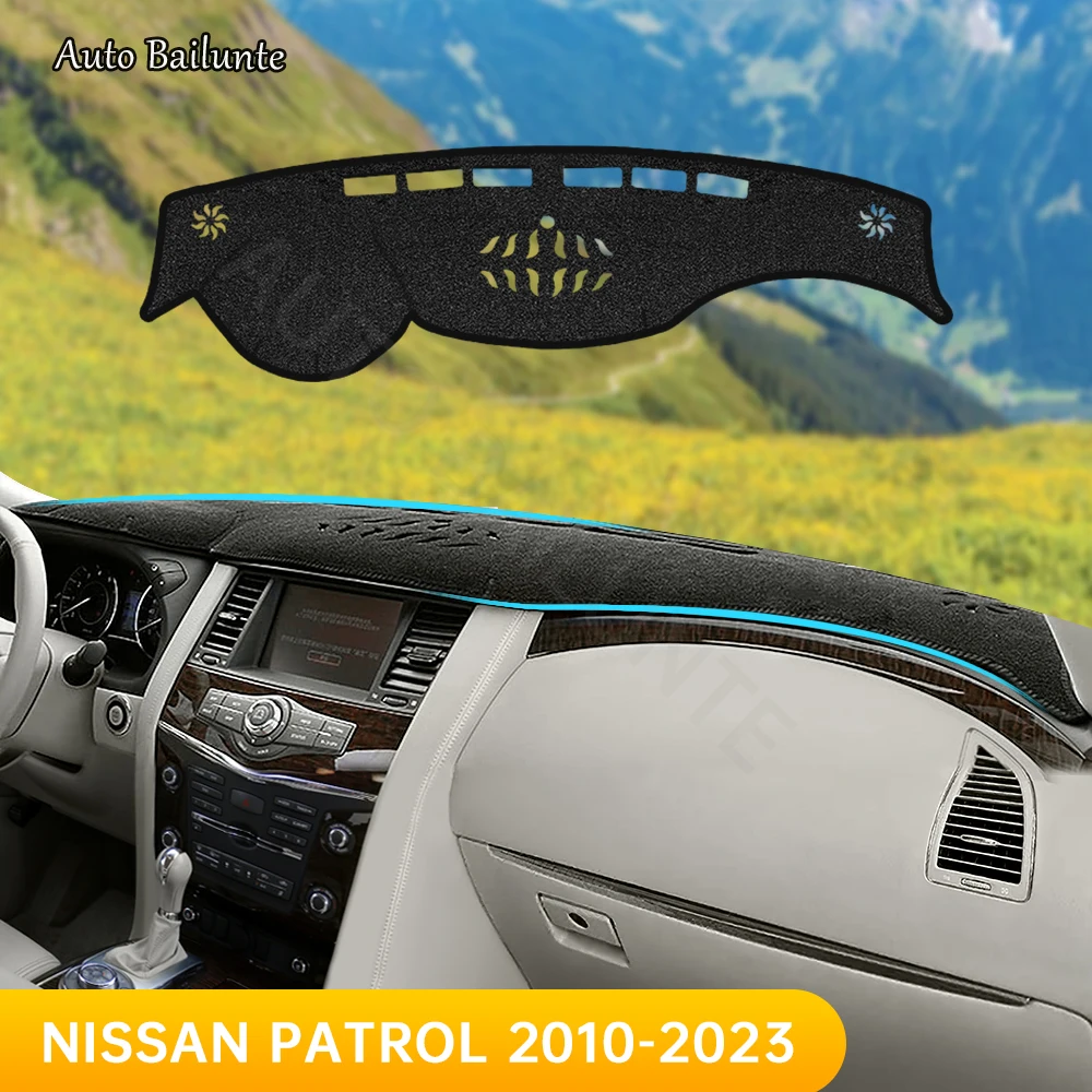 

For Nissan Patrol Y62 Armada 2010 - 2021 2022 2023 Car Dashboard Cover Mat Sun Shade Pad Instrument Panel Carpet Accessories